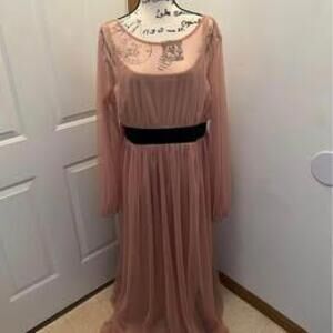 Sheer Blush colored Maxi dress/ sz 2X
